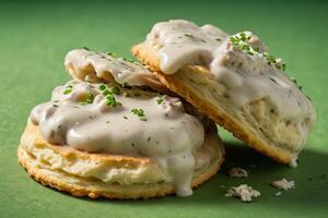 AI generated Creamy Biscuits and Gravy photo