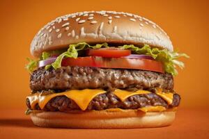 AI generated Sumptuous Beef Cheeseburger photo