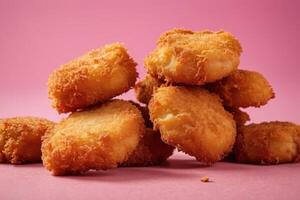 AI generated Golden Fried Chicken Nuggets Pile photo