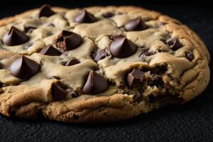 AI generated Classic Chocolate Chip Cookie Close Up photo