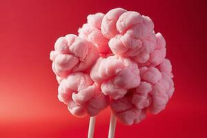 AI generated Pink Cotton Candy Lollipops photo