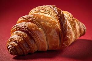 AI generated Freshly Baked Golden Croissant photo