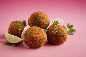 AI generated Tasty Falafel Balls with Citrus Accent photo