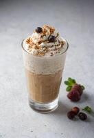 AI generated Vanilla Cookie Frappe Topped with Whipped Cream photo