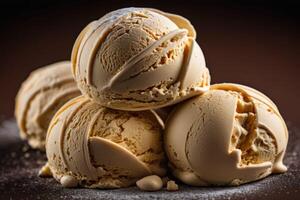 AI generated Scoops of Salted Caramel Ice Cream photo