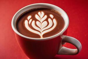 AI generated Gourmet Cappuccino with Latte Art photo