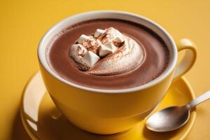 AI generated Creamy Hot Cocoa with Marshmallows photo