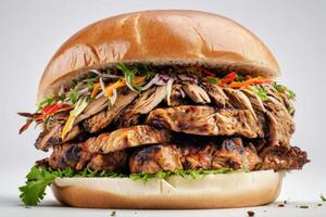 AI generated Grilled Chicken Sandwich with Fresh Slaw photo