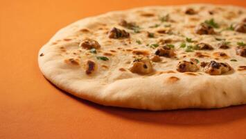 AI generated Fresh Baked Indian Naan Bread photo
