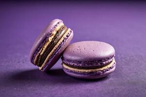 AI generated Elegant Purple Macarons photo