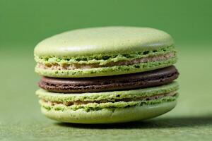 AI generated Pistachio Macaron with Rich Filling photo