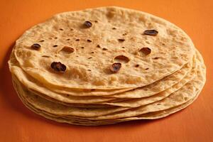 AI generated Stack of Freshly Baked Flatbreads photo