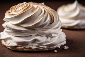 AI generated Whipped Cream Meringue Swirls photo