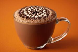 AI generated Artistic Hot Chocolate with Cream photo