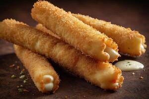 AI generated Crunchy Cheese Stuffed Mozzarella Sticks photo