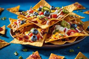 AI generated Loaded Nachos with Fresh Toppings photo