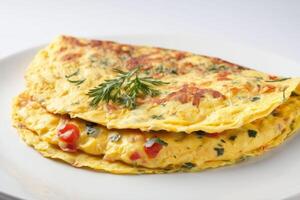 AI generated Herb and Tomato Omelette photo