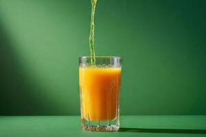 AI generated Fresh Orange Juice Pour photo