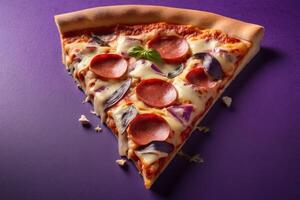 AI generated Classic Pepperoni Pizza Slice photo