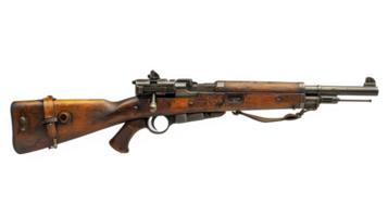 AI generated sniper rifle isolated on transparent background ,vintage rifle png ,generative ai