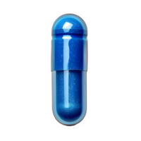 ai généré bleu capsule pilule isolé sur transparent Contexte ,génératif ai png