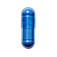 ai generato blu capsula pillola isolato su trasparente sfondo ,generativo ai png