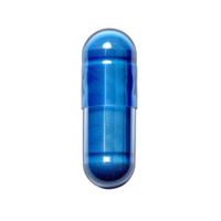 AI generated blue capsule pill isolated on transparent background ,generative ai png