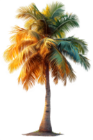 AI generated coconut tree isolated on transparent background ,palm tree png ,generative ai