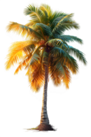 AI generated coconut tree isolated on transparent background ,palm tree png ,generative ai