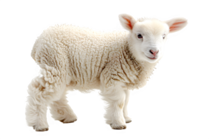 AI generated side view of sheep isolated on transparent background ,generative ai png