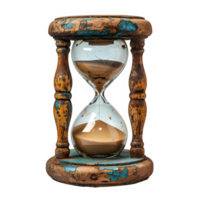 AI generated hourglass isolated on transparent background ,antique hourglass png ,generative ai