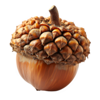 AI generated acorn isolated on transparent background ,oak nut png ,generative ai