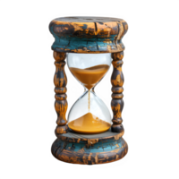 AI generated hourglass isolated on transparent background ,antique hourglass png ,generative ai