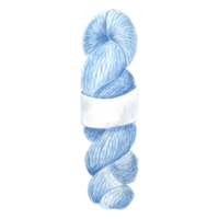 aquarelle écheveau de bleu fils, la laine tricot fil. modèle illustration tricot crochet crochet et aiguilles. isolé main tiré illustration pour cartes, tricoteur Blog, couture magasin, broderie. png