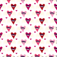 Purple Valentine's Day pattern with strange hearts. A pattern of devilish love hearts. png