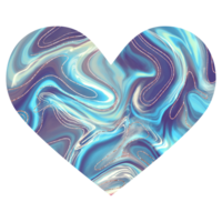 Blue shiny marble heart.Design for Valentines day png