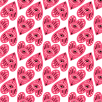 Bright vivid Valentines Day seamless pattern with magical hearts. png