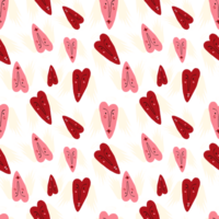 Bright Valentines Day seamless pattern with cool angels hearts. png