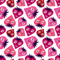 Bright Valentines Day seamless pattern crazy berries png