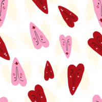 Bright Valentines Day seamless pattern with cool angels hearts. png