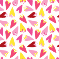 Bright vivid Valentines Day seamless pattern with magical hearts. png