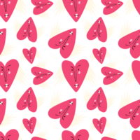 Bright Valentines Day seamless pattern with cool angels hearts. png