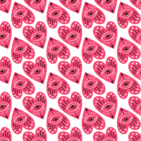 Bright vivid Valentines Day seamless pattern with magical hearts. png