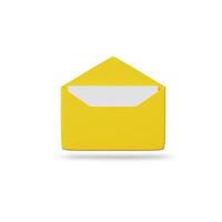 Minimal email letter with letter paper read icon. message concept 3d vector render isolated photo