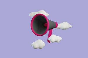 3d megaphone speaker or loudspeaker for announce, Speakerphone notice 3d icon vector render illustration photo