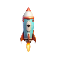 AI generated rocket ship icon on transparent background png