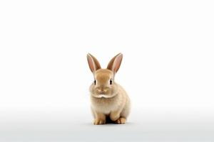 AI generated Cute rabbit animal realistically. white background photo