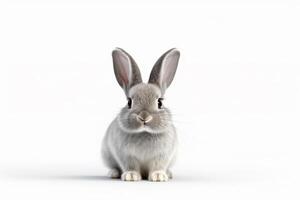 AI generated Cute rabbit animal realistically. white background photo