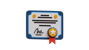 a certificate with a star and a ribbon on it png