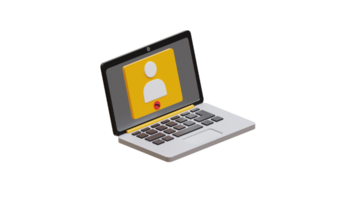 a laptop with a person on the screen png